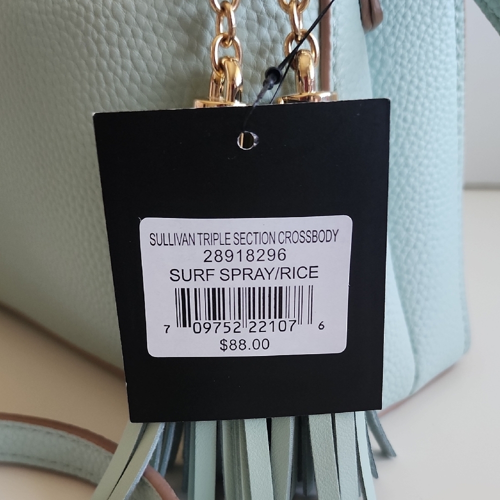 Nanette Lepore Cream & Light Blue Sullivan Three-Compartment Crossbody Bag NWT - Picture 5 of 10